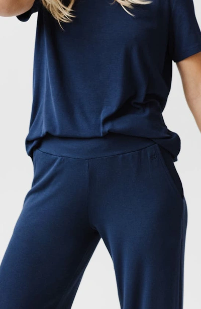 Shop Cozy Earth Rib Pajama Pants In Navy