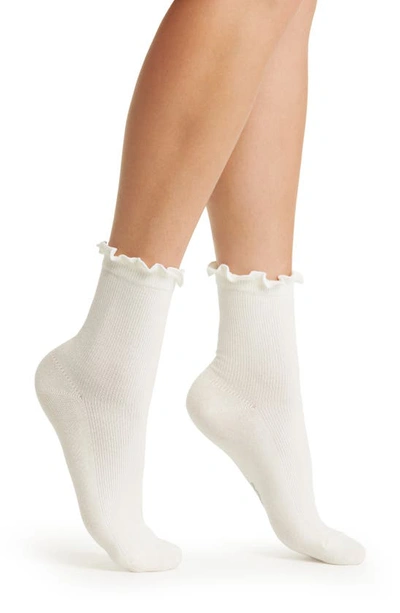 Shop Ugg Karsyn Lettuce Edge Crew Socks In White