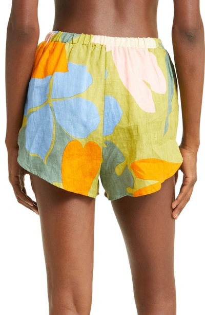 Vitamin A Tallows Stripe Linen Cover-up Shorts In Ecolinen Matisse