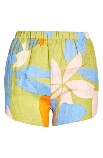 Vitamin A Tallows Stripe Linen Cover-up Shorts In Ecolinen Matisse
