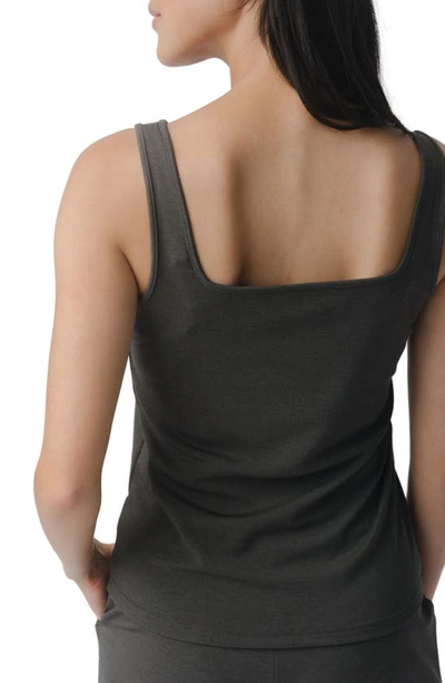 Cozy Earth Ultrasoft Square Neck Pajama Top In Charcoal