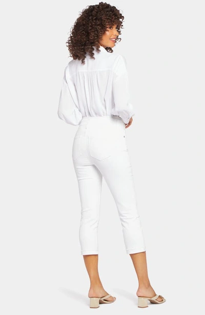 Shop Nydj Chloe Hollywood Frayed Capri Jeans In Optic White