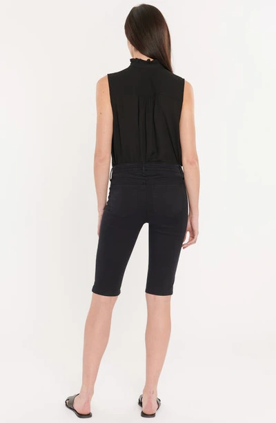 Nydj Side Slit Capri Bike Shorts In Black