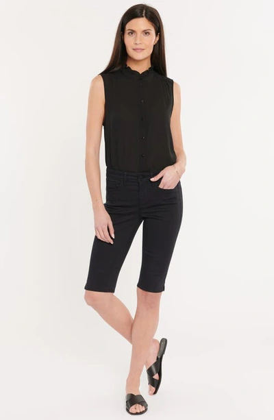Nydj Side Slit Capri Bike Shorts In Black
