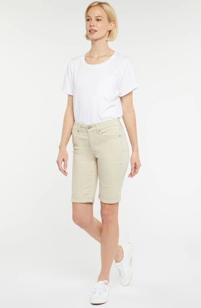 Nydj Briella Roll Cuff Denim Bermuda Shorts In Feather