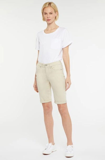 Nydj Briella Roll Cuff Denim Bermuda Shorts In Feather