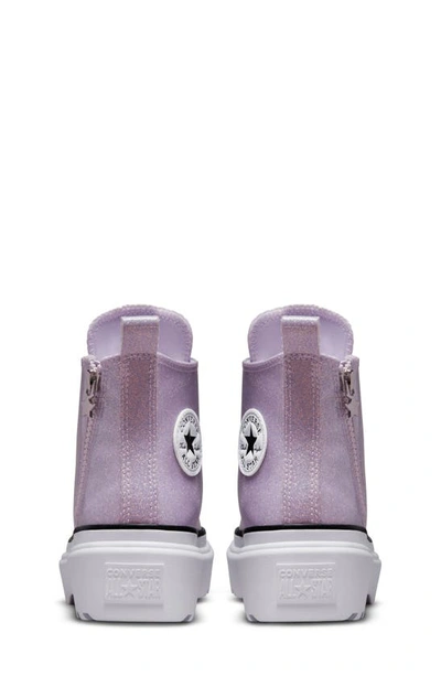 Shop Converse Kids' Chuck Taylor® All Star® Glitter Lugged Sneaker In Vapor Violet/ White/ Black