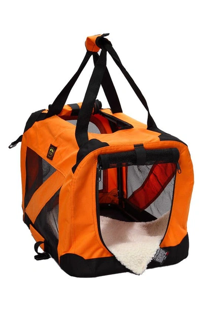 Shop Pet Life Folding Zippered 360 Vista View Dog Carrier In Orange