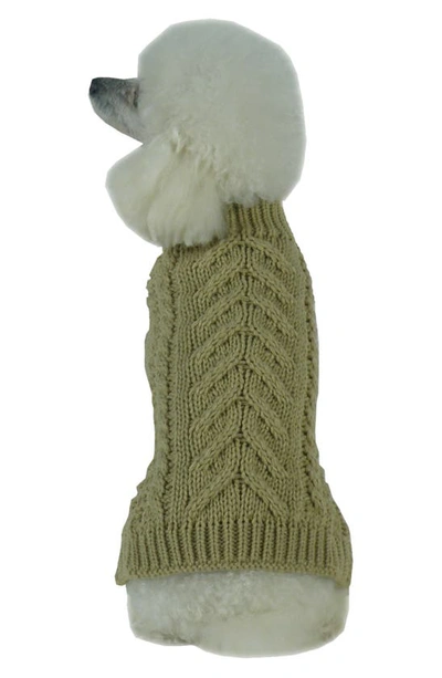 Shop Pet Life Swivel Swirl Heavy Cable Knit Sweater In Tan Brown