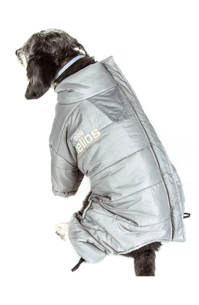 Shop Pet Life Helios Thunder Crackle Full Body Reflective Jacket In Grey