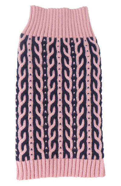 Shop Pet Life Harmonious Dual Weave Sweater In Pink And Navy Blue