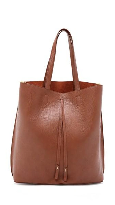 Shop Maison Margiela Leather Tote In Brandy