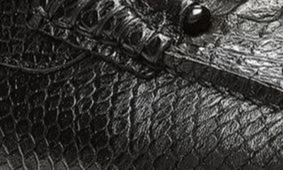 Shop Donald Pliner Dacio Ii Snakeskin Embossed Driving Loafer In Black