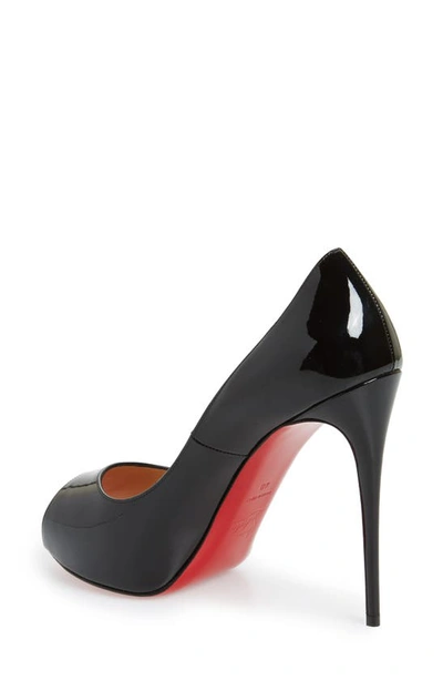 Christian Louboutin New Very Prive Patent Red Sole Pumps In Black