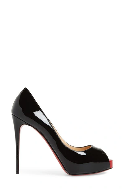 Shop Christian Louboutin Privé Open Toe Pump In Black/ Red