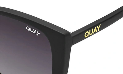 Shop Quay Ever After 52mm Gradient Polarized Square Sunglasses In Black/ Smoke Polarized