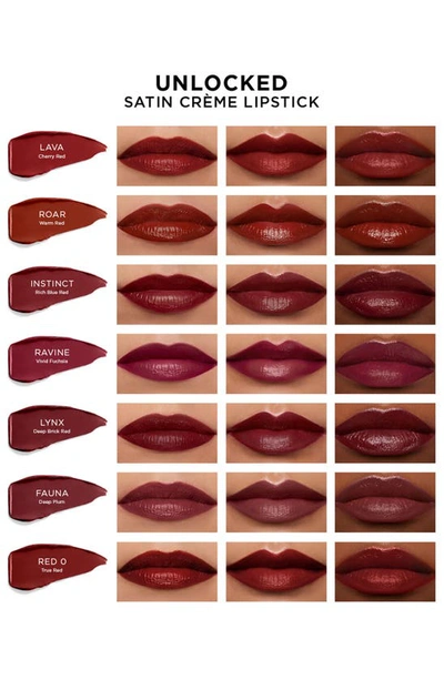 Shop Hourglass Unlocked Satin Crème Lipstick In Roar 324