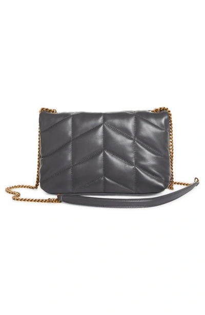 Shop Saint Laurent Toy Loulou Puffer Quilted Leather Crossbody Bag In Storm/ Storm