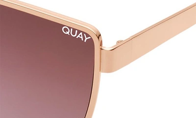 Shop Quay 55mm In Pursuit Cat Eye Sunglasses In Rose Gold/ Brown Pink