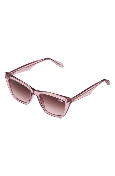 Shop Quay Call The Shots 48mm Gradient Cat Eye Sunglasses In Berry/ Brown Pink