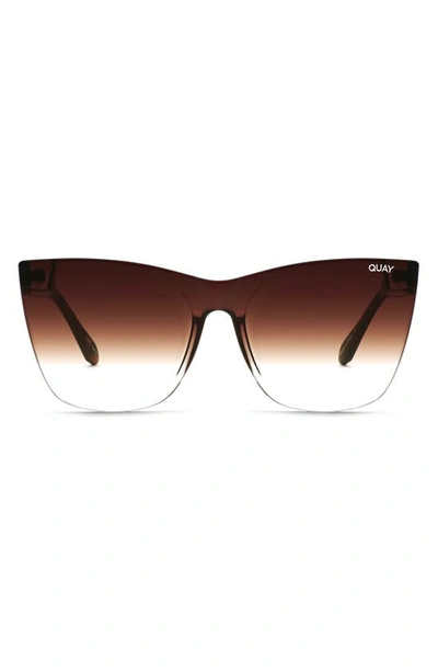 Shop Quay Come Thru 57mm Cat Eye Sunglasses In Tort Gold/ Brown Fade