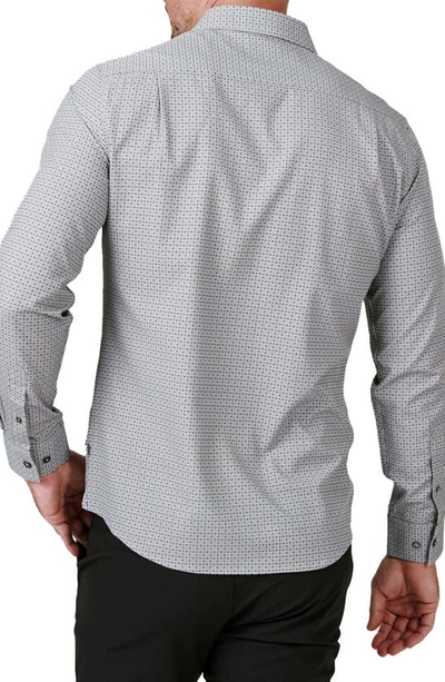 Shop 7 Diamonds Landon Geo Print Performance Button-up Shirt In Khaki