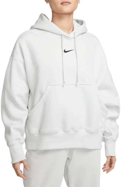 Shop Nike Sportswear Phoenix Fleece Pullover Hoodie In Photon Dust/ Black