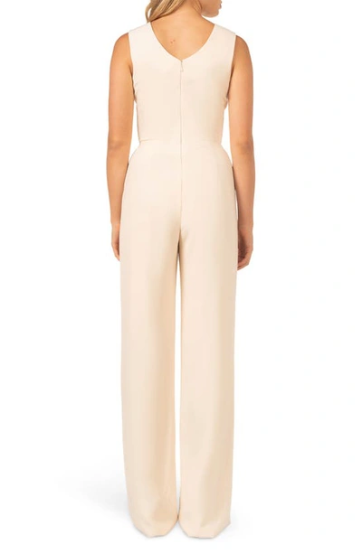 Dress The Population Sandra Jumpsuit In Cream