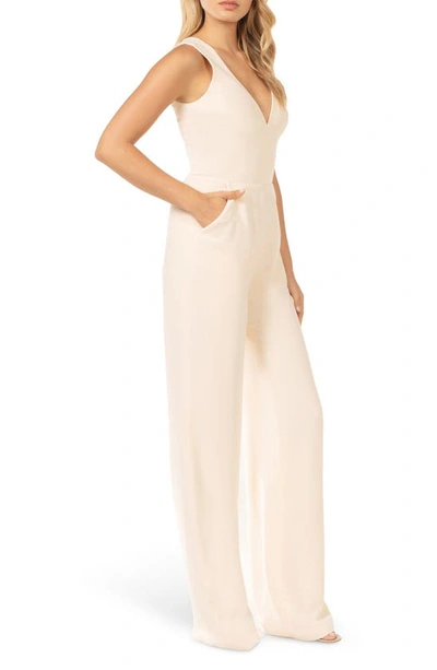 Dress The Population Sandra Jumpsuit In Cream