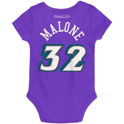 Shop Mitchell & Ness Infant  Karl Malone Purple Utah Jazz Hardwood Classics Name & Number Bodysuit