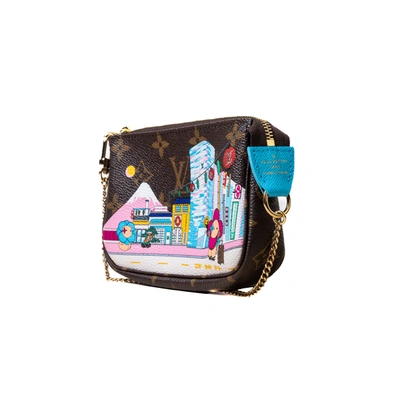 Pre-owned Louis Vuitton Mini Vivienne Holidays Pochette Accessoires Canvas Monogram Blue