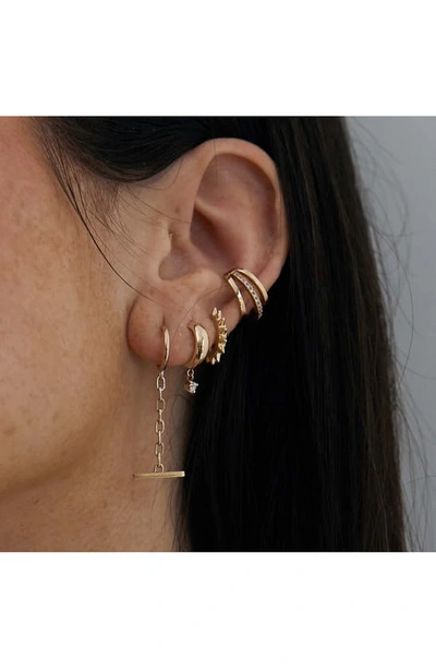Shop Zoë Chicco Spike Single Huggie Hoop Earring In 14k Yellow Gold