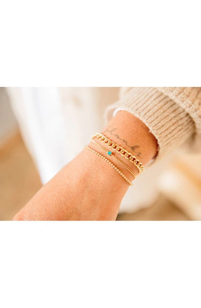 Shop Zoë Chicco Bezel Set Turquoise Bracelet In 14k Yellow Gold