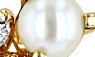 Zoë Chicco Women's 14k Yellow Gold, Diamond, & 4mm Freshwater Pearl Cluster Stud Earrings In 14k Yellow Gold