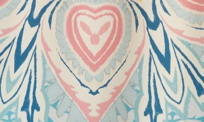 Shop Etro Floral Heart Print Keyhole Silk Blouse In Dark Azzuro
