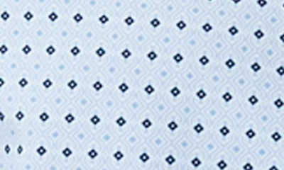 Shop 7 Diamonds Liberty Geo Print Performance Short Sleeve Button-up Shirt In Light Blue
