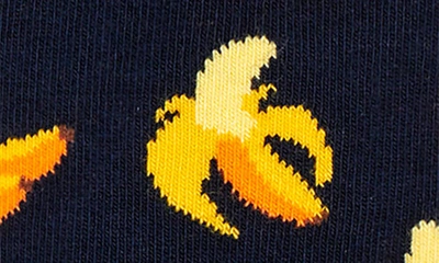 Shop Happy Socks Banana Crew Socks In Navy