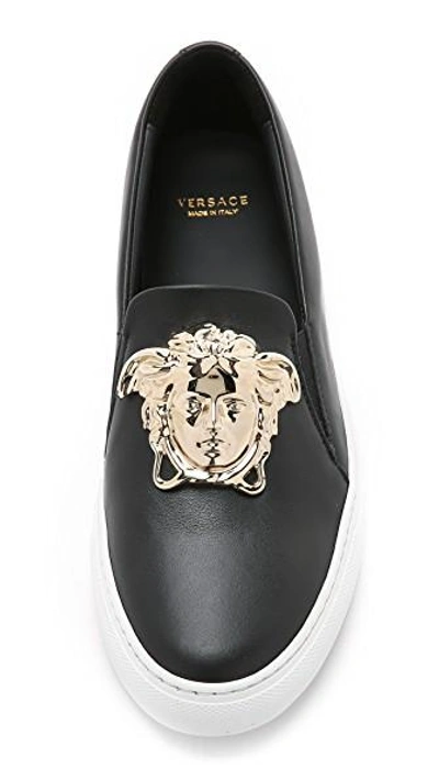 Shop Versace Medusa Sneakers In Black/gold