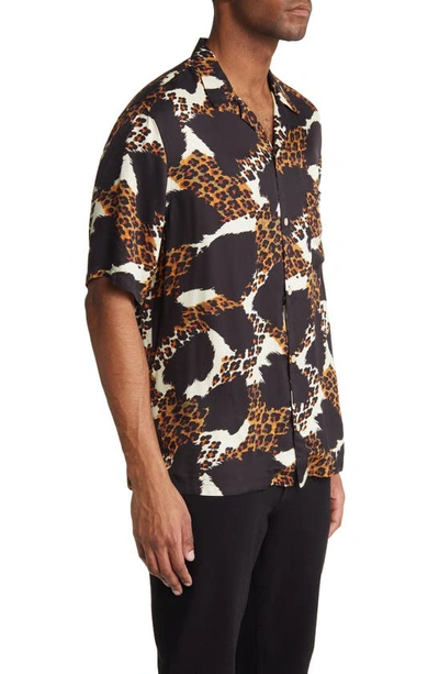 Shop Allsaints Concorde Abstract Print Camp Shirt In Off White