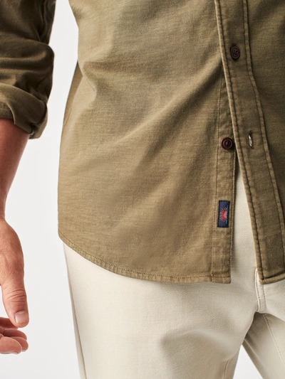 Shop Faherty Knit Seasons Shirt In Pine Olive
