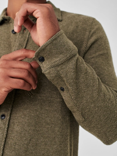 Shop Faherty Legend&trade; Sweater Shirt In Olive Melange Twill