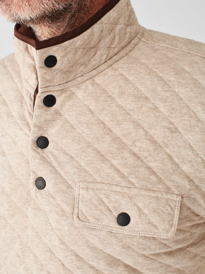 Faherty Brand Epic Quilted Fleece Pullover In Oatmeal Melange