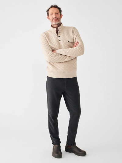 Faherty Brand Epic Quilted Fleece Pullover In Oatmeal Melange