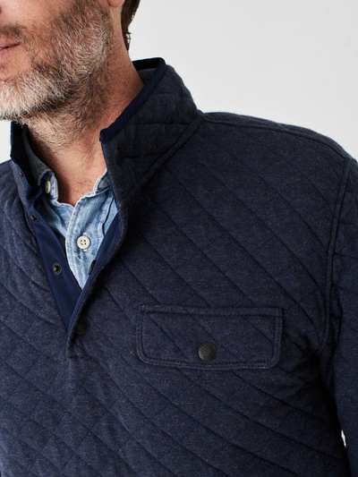 Faherty Brand Epic Quilted Fleece Pullover In Navy Melange