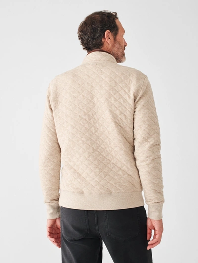 Shop Faherty Epic Quilted Fleece Shirt Jacket Pullover In Oatmeal Melange