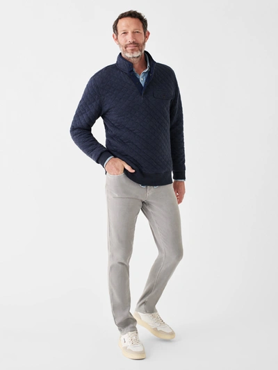 Faherty Brand Epic Quilted Fleece Pullover In Navy Melange