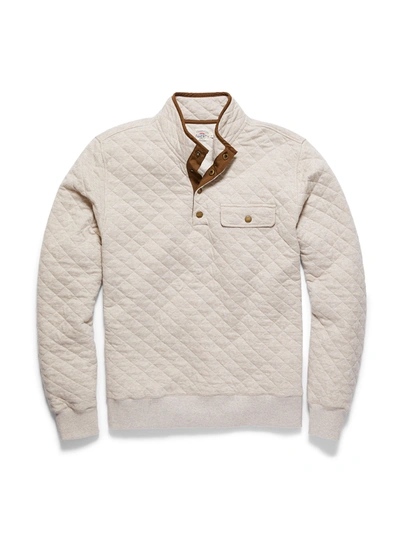 Faherty Brand Epic Quilted Fleece Pullover In Oatmeal Melange