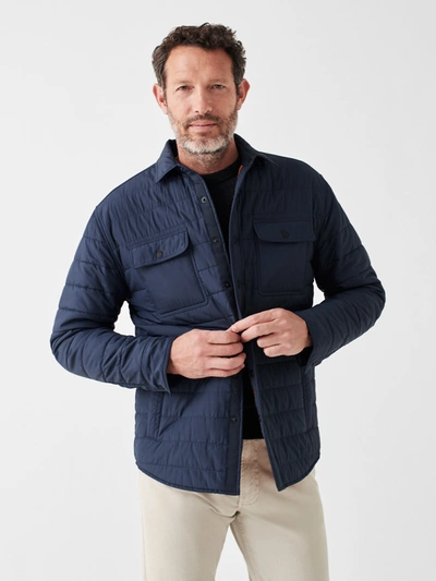 Shop Faherty Atmosphere Shirt Jacket In Navy