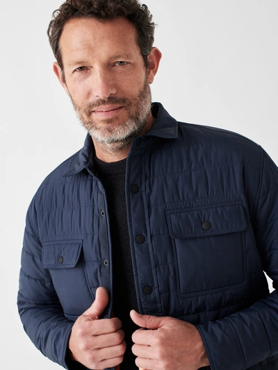 Shop Faherty Atmosphere Shirt Jacket In Navy
