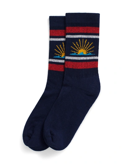 Shop Faherty Sun & Waves&trade; Sock Socks In Navy